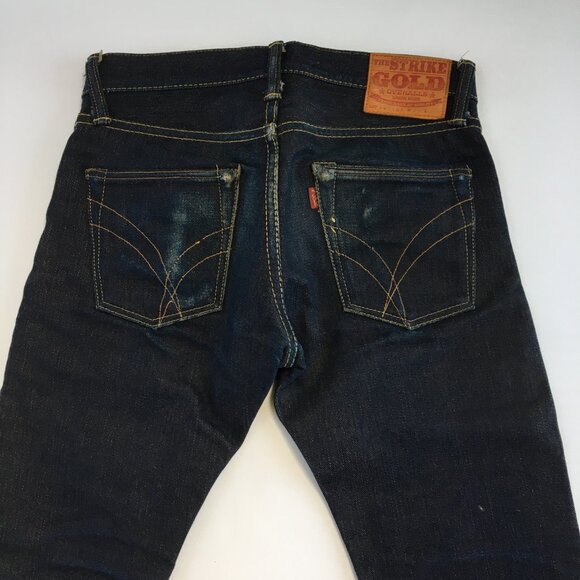 The Strike Gold Japan Slim Tapered 17oz Selvedge Button Fly Jeans 29 - Picture 2 of 12